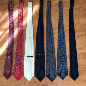 7 authentic designer neckties - Hermès, Tiffany&Co